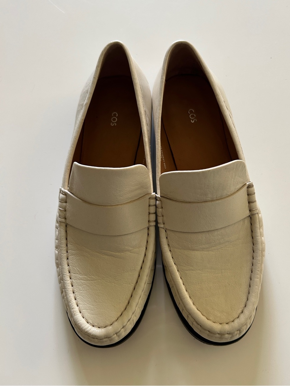 COS White/Cream Leather Loafers - Picture 2 of 9